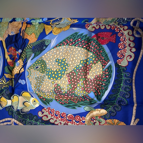 Hermès “Grands Fonds” Silk Vintage Scarf, Annie Faivre, 90cm, Collector’s Item - Picture 7 of 16